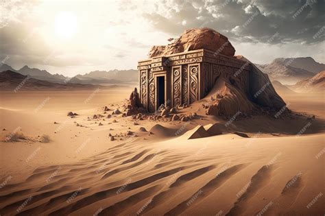 Antiguo templo enterrado bajo las arenas del desierto rodeado de misteriosos jeroglíficos | Foto ...