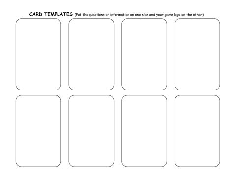 Printable Playing Card Template - Printable And Enjoyable Learning