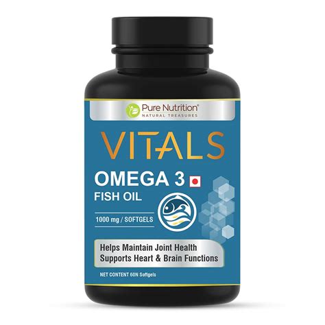 Pure Nutrition Omega 3 Fish Oil With EPA and DHA for Brain, Heart and ...