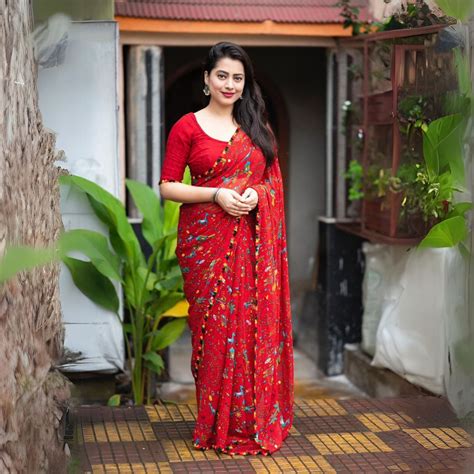 Red Warli Print Soft Georgette Saree for Women – Kalyanja