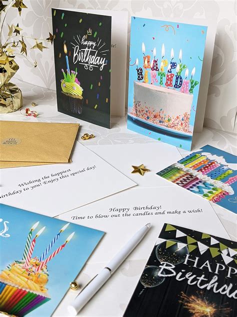 Brand: T&M Quality Designs LLC Happy Birthday Cards with Envelopes and ...