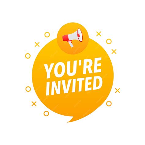 Premium Vector | You are invited announcement megaphone label ...