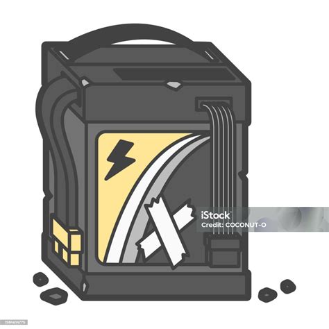 Industrial Large Drone Lipo Battery Damage Dangerous Lithium Polymer Stock Illustration ...