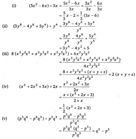 Divide the given polynomial by the given monomial, (i) (5x2 – 6x) ÷ 3x ...