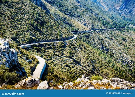 Mountains Landscape with Winding Road, Spain Stock Image - Image of ...