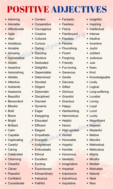 100 positive personality adjectives and character traits in english ...