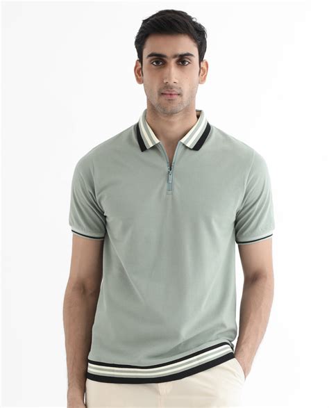 Rare Rabbit Men's Zyte Dusky Green Cotton Fabric Short Sleeves Regular