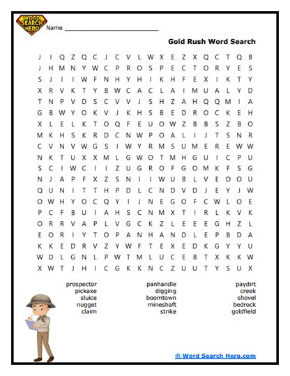 American Frontier and Wild West Word Searches