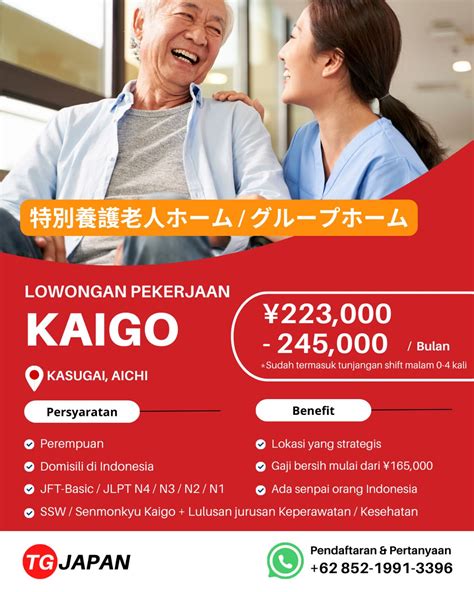 TG JAPAN (Tokutei Ginou/SSW) | 📝 Info loker Kaigo khusus domisili 🇮🇩 Hari ini masuk loker baru ...