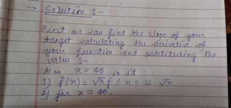 Find the equation of the tangent line at the given value of x = 2 on ...