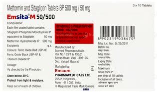Emsita M 50/500 Tablet: Uses, Side Effects, Price & Substitutes