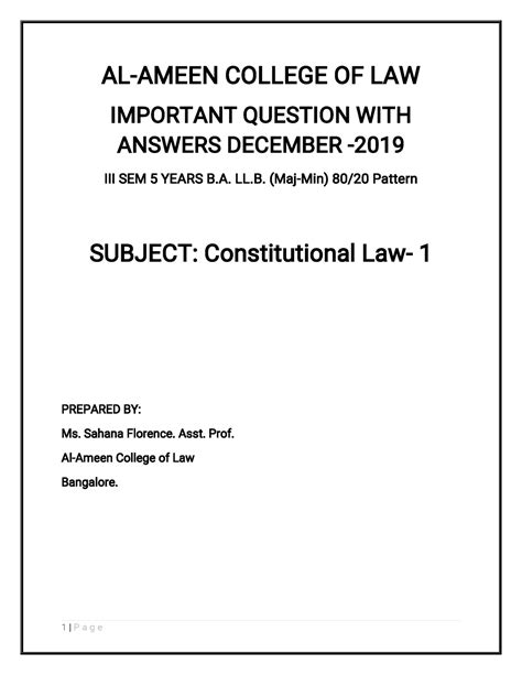 Constitution - Repeated questions and important - A L - A M E E N C O L ...