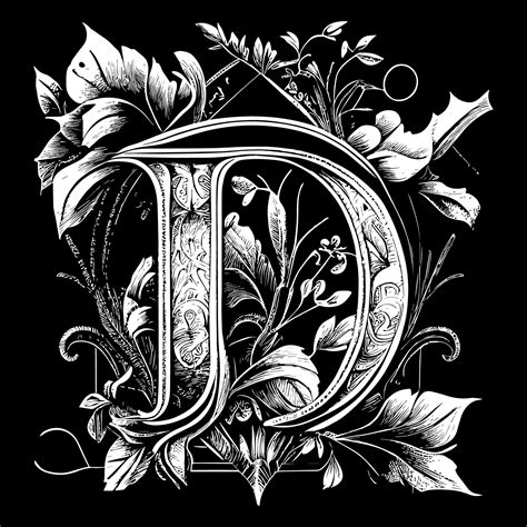 Letter D floral ornament logo is a beautiful and intricate design that ...