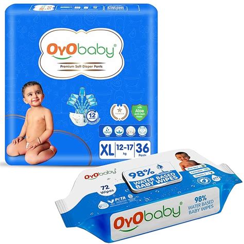OYO BABY Diaper & Wipes Combo: Night Dry & Gentle Aloe Cleansing