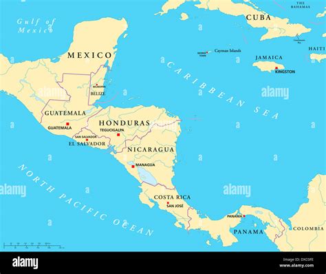 Central America Map And Capitals - Uno