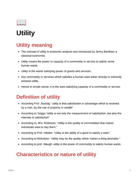 Utility - Ä Utility Utility meaning The concept of utility in economic ...
