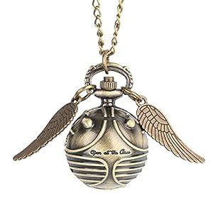 SANNIDHI® Snitch Ball Pocket Watch with Chain, Vintage Gold-plated ...