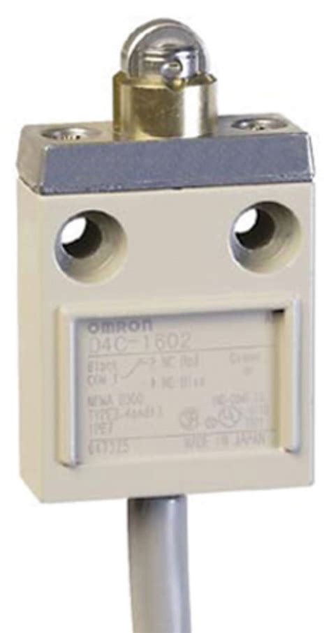 D4C-1602 Omron | Omron Roller Plunger Limit Switch, 4NO/2NC, IP67, SPDT ...