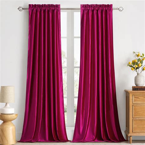 Amazon.com: PRIMROSE Hot Pink Curtains 120 inch for Living Room Velvet ...