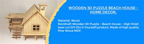 StonKraft Wooden 3D Puzzle Home Decor, Construction Toy, Modeling Kit ...