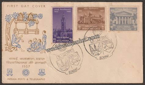 1957 india centenary of indian universities 3v fdc – Worldwidemint