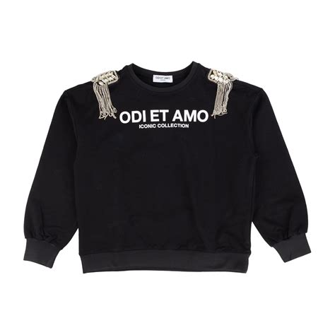 ODI ET AMO Детски суичър момиче цвят черен - OneMoreTrend