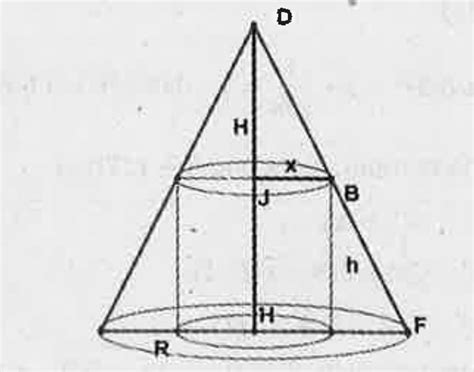 A right circular cylinder is inscribed in a given cone of radius R cm ...