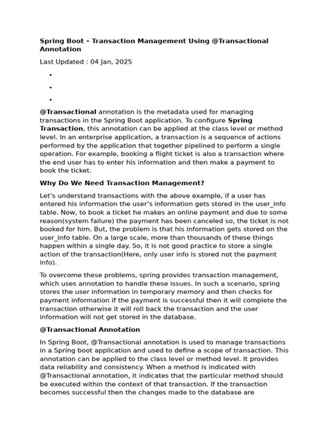 Spring Boot Transaction Management 的图像结果