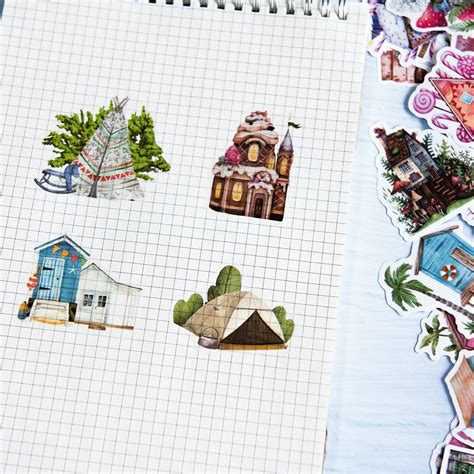 Buy MOLNESO 120pcs Cute House Stickers for Kids, Waterproof Kawaii ...