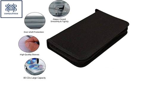 CD DVD Disc Storage Wallet Holder Orangniser Bag Carry Case-Black ...