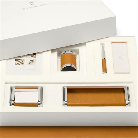 Buy Graf Von Faber-Castell Epsom Cognac Leather Desk Set Online at Makoba