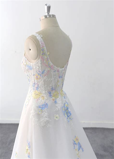 Colorful Lace Strap Wedding Dress A-line Wedding Dress Boho - Etsy