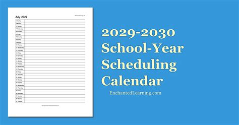 2029-2030 School-Year Scheduling Calendar - Enchanted Learning