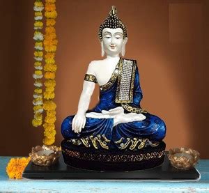 SHREE RAM IMPEX Sitting Buddha Idol Statue Showpiece Buddha Tealight ...