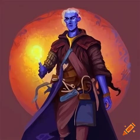 Male earth genasi warlock treasure hunter in dnd 5e on Craiyon