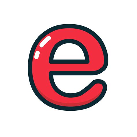E, letter, lowercase, red icon - Free download on Iconfinder