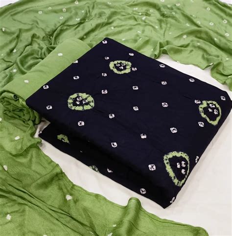 Dual Contrast Tye and Dye Bandhani Material (Unstitched) – Ethenika.com