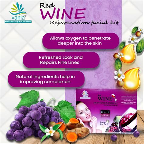 VANIA Red Wine Facial Kit 300 Gm, Natural Aroma oils, All Skin Type ...