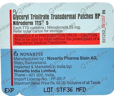 Nitroderm TTS 5 Patch: Uses, Side-effects, Price, Dosage & More Info ...