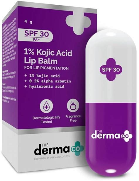 The Derma Co 1% Kojic Acid Lip Balm With Alpha Arbutin & Hyaluronic ...