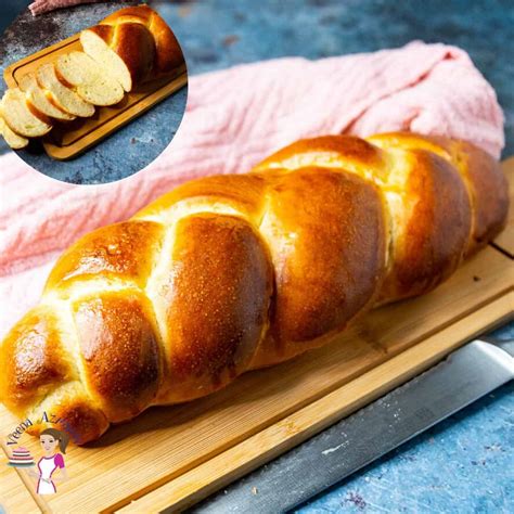 Easiest Challah Bread Recipe -3 strand - Veena Azmanov