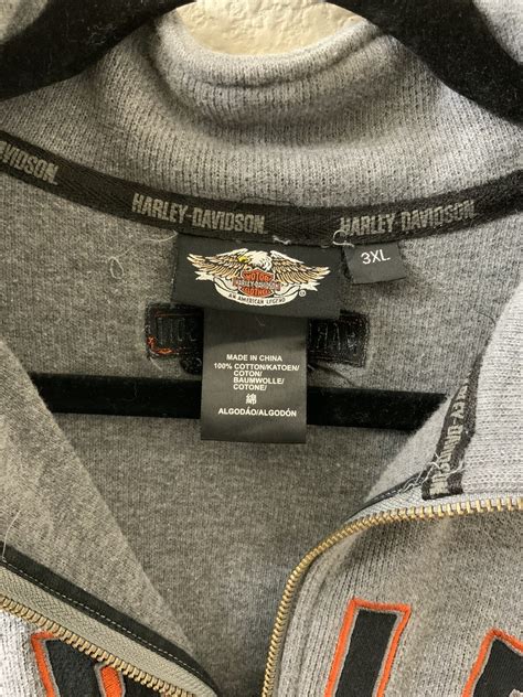 Harley Davidson Gray Quarter Zip Pullover Sweater siz… - Gem