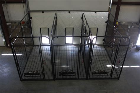 inside outside k9 multiple kennel system with raised flooring and pull ...