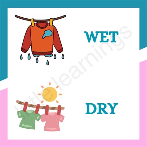 Wet and Dry Flashcards for Teaching