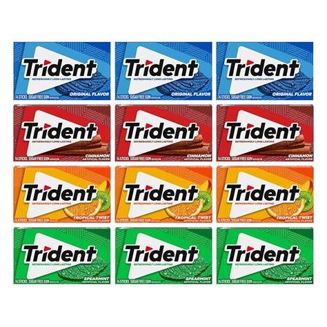 GLUTENFREEPALACE Trident Gum Variety Pack Pack of 12 Refreshing India ...