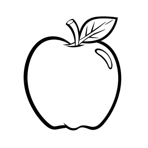 Apple Black And White Clipart, Clipart Apple, Line Draw, Apple PNG ...