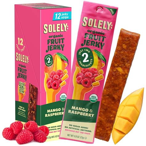 Solely Organic Mango & Raspberry Fruit Jerky - Organic Fruit Snack ...