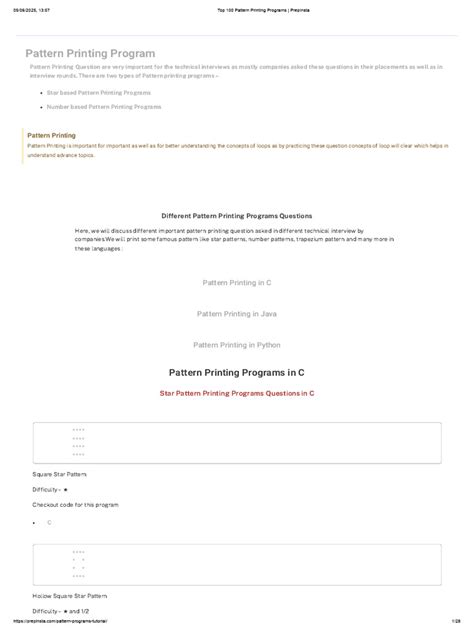 Image result for C Pattern Printing Programs