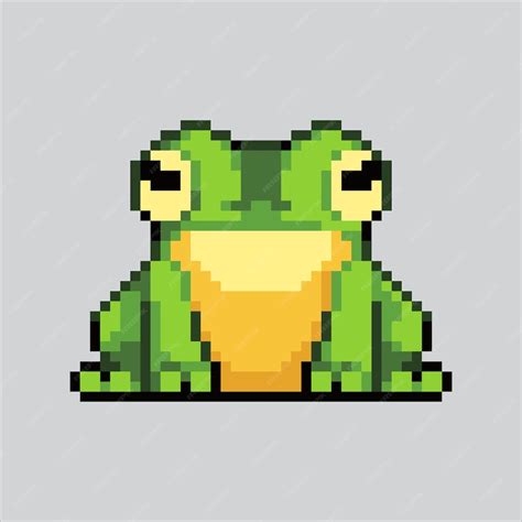 Premium Vector | Pixel art illustration frog pixelated frog frog ...