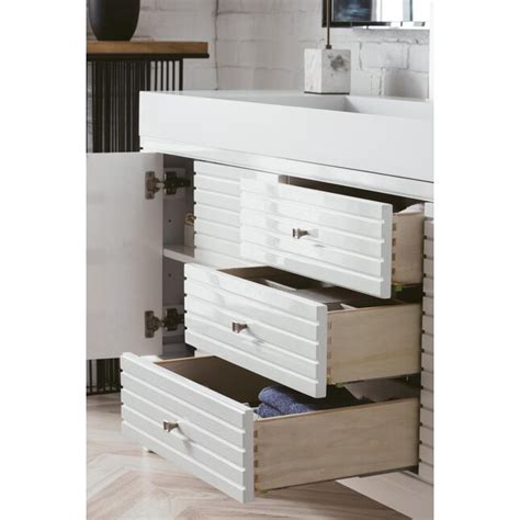 James Martin Vanities Linear 72-in Glossy White Double Sink Bathroom ...